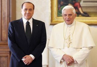 Berlusconi with pope